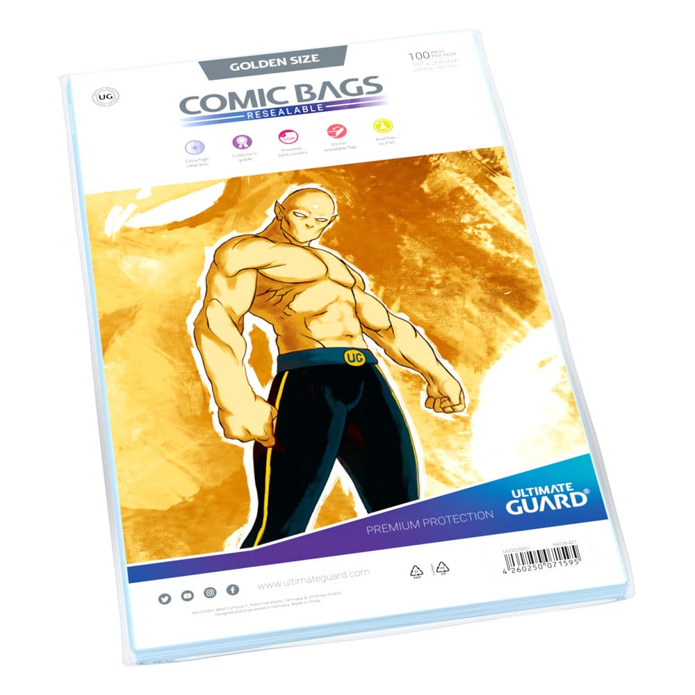 Ultimate Guard Comic Bags Resealable (100) - Golden Size Image 2