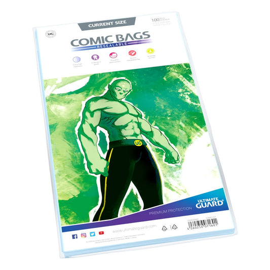 Ultimate Guard Comic Bags Resealable (100) - Current Size Image 2