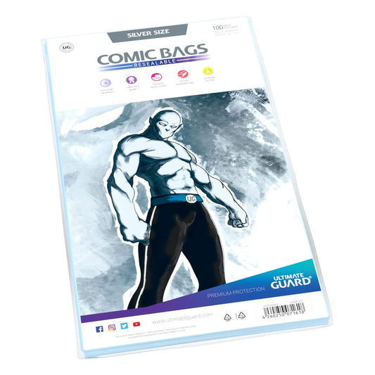 Ultimate Guard Comic Bags Resealable (100) - Silver Size Image 2