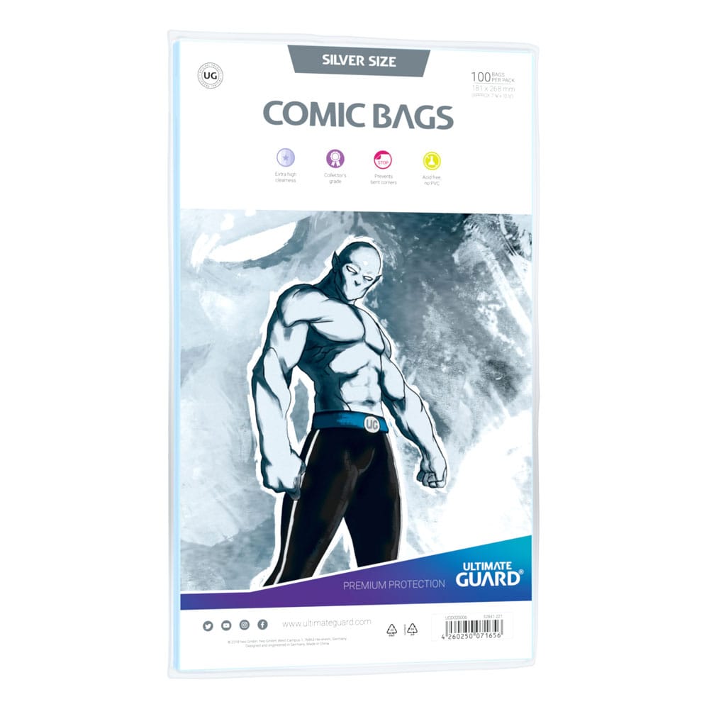 Ultimate Guard Comic Bags Standard (100) - Silver Size Image 1