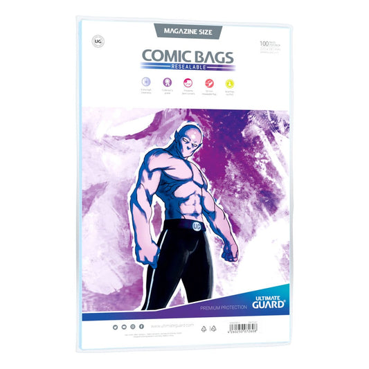 Ultimate Guard Comic Bags wiederverschließbar Magazine Size (100) Image 1