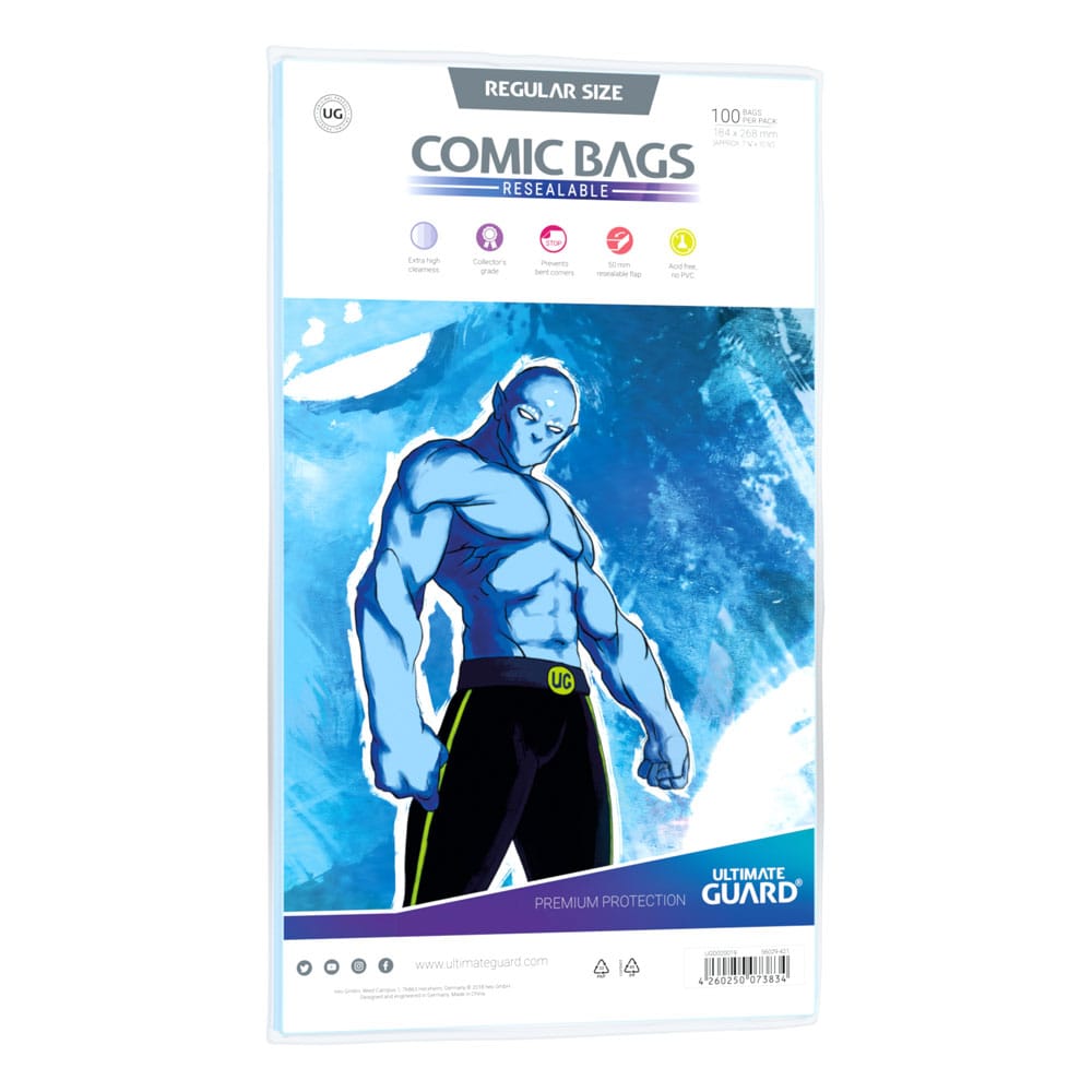 Ultimate Guard Comic Bags Resealable (100) - Regular Size Image 1