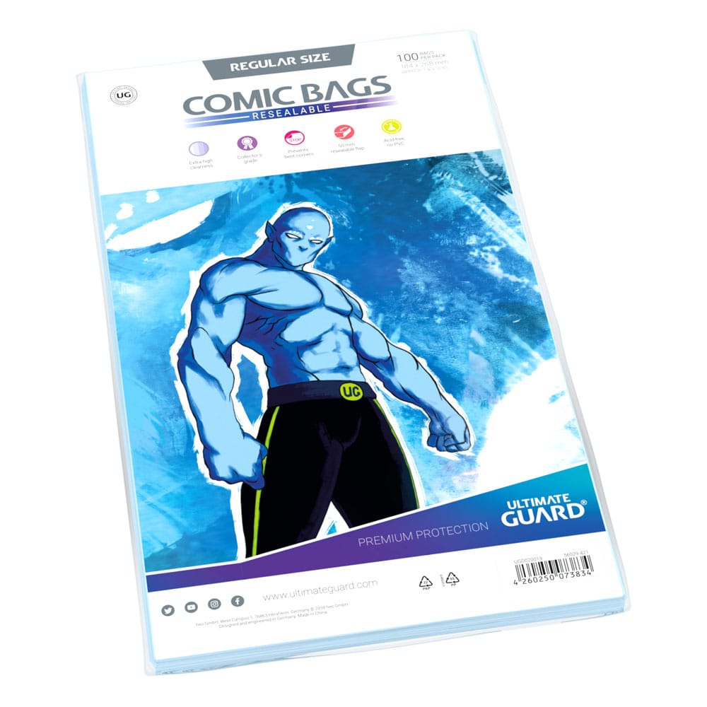 Ultimate Guard Comic Bags Resealable (100) - Regular Size Image 2