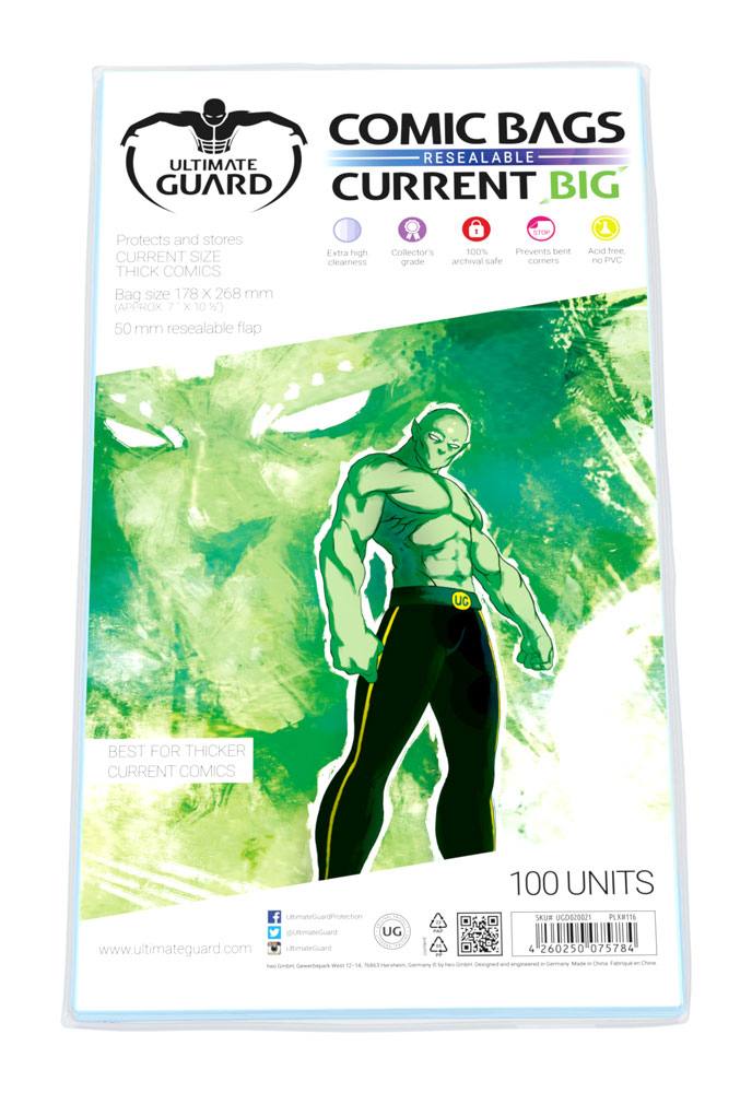 Ultimate Guard Comic Bags Resealable (100) - Current Big Size Image 2
