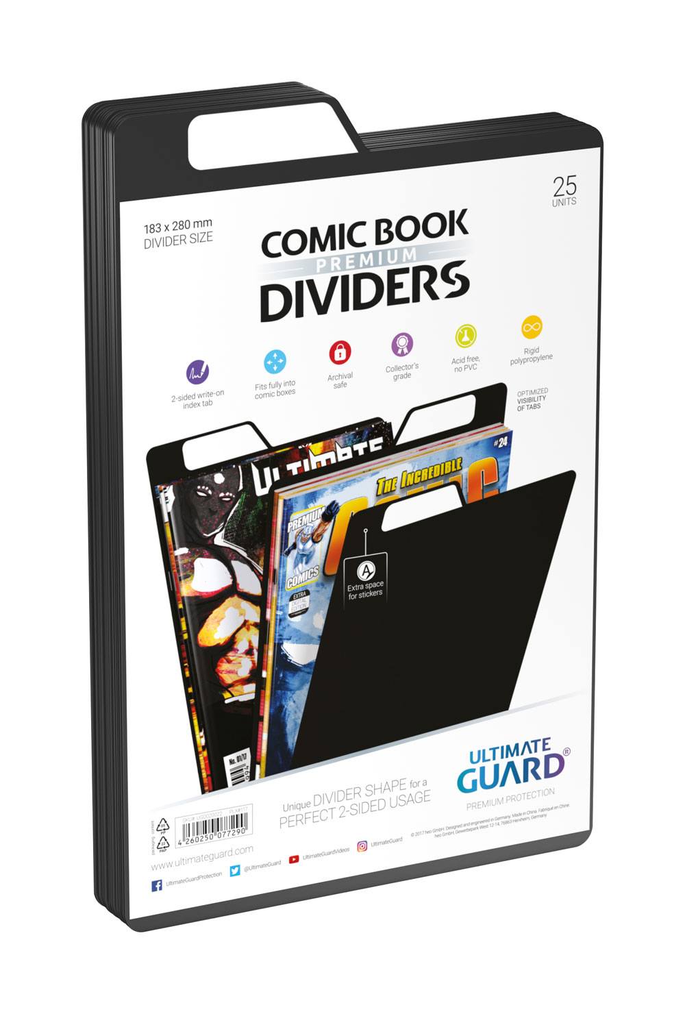 Ultimate Guard Comic Book Dividers (25) - Black Image 1