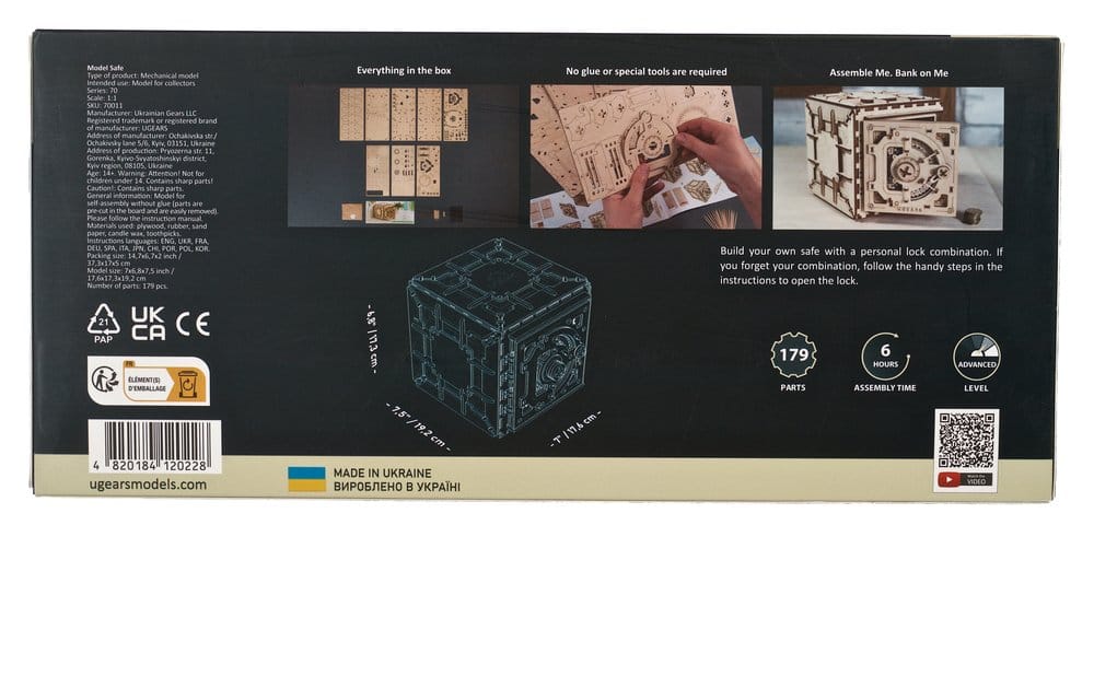 Ugears 3D-Holzpuzzle Tresor Image 3
