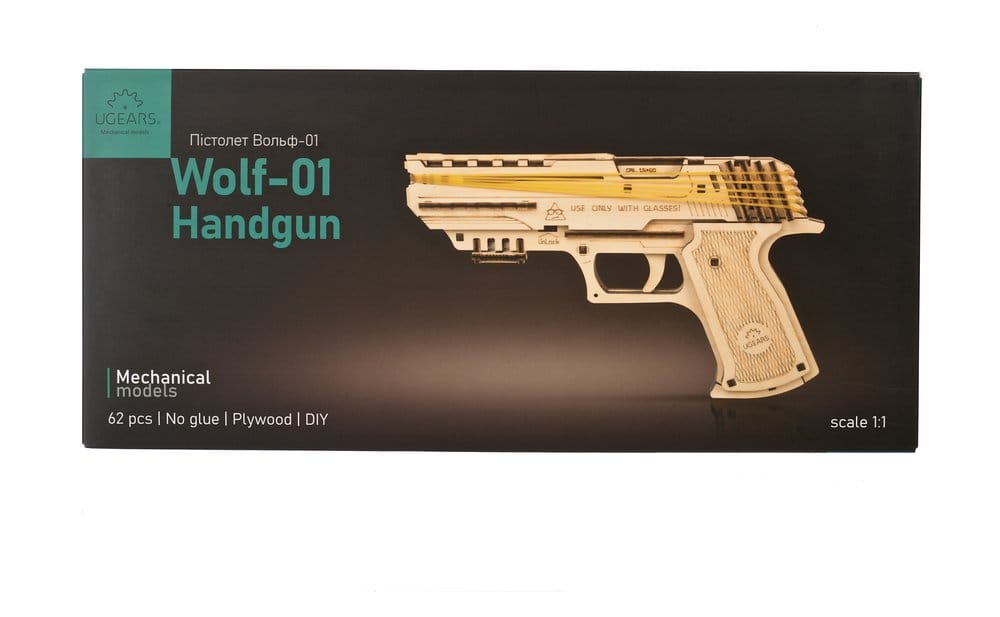 Ugears 3D-Holzpuzzle Wolf-01 Handfeuerwaffe Image 2
