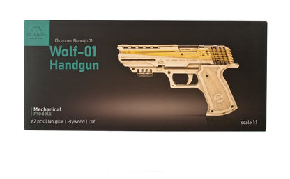 Ugears 3D-Holzpuzzle Wolf-01 Handfeuerwaffe Image 2
