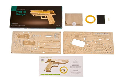 Ugears 3D-Holzpuzzle Wolf-01 Handfeuerwaffe Image 4