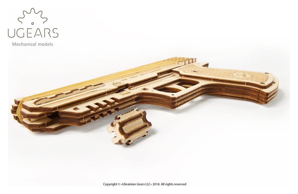 Ugears 3D-Holzpuzzle Wolf-01 Handfeuerwaffe Image 10
