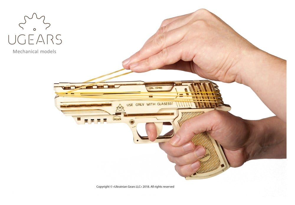 Ugears 3D-Holzpuzzle Wolf-01 Handfeuerwaffe Image 12