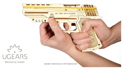 Ugears 3D-Holzpuzzle Wolf-01 Handfeuerwaffe Image 13