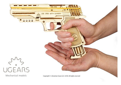 Ugears 3D-Holzpuzzle Wolf-01 Handfeuerwaffe Image 14