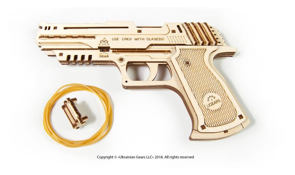 Ugears 3D-Holzpuzzle Wolf-01 Handfeuerwaffe Image 19