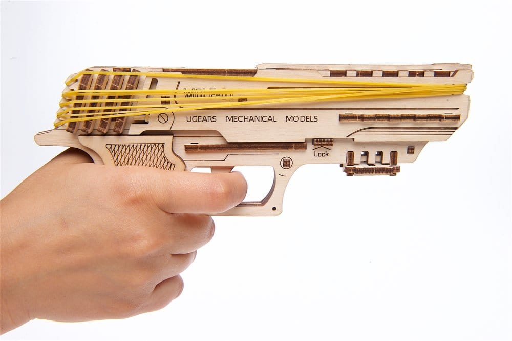 Ugears 3D-Holzpuzzle Wolf-01 Handfeuerwaffe Image 21