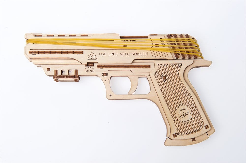 Ugears 3D-Holzpuzzle Wolf-01 Handfeuerwaffe Image 22