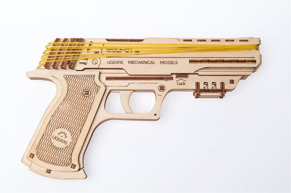 Ugears 3D-Holzpuzzle Wolf-01 Handfeuerwaffe Image 23