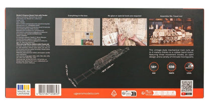 Ugears 3D-Holzpuzzle V-Express Dampflokomotive mit Schlepptender Image 3