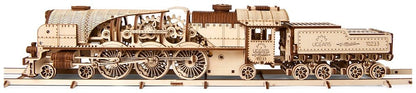 Ugears 3D-Holzpuzzle V-Express Dampflokomotive mit Schlepptender Image 5