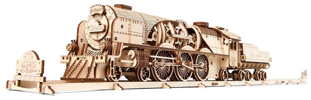 Ugears 3D-Holzpuzzle V-Express Dampflokomotive mit Schlepptender Image 6