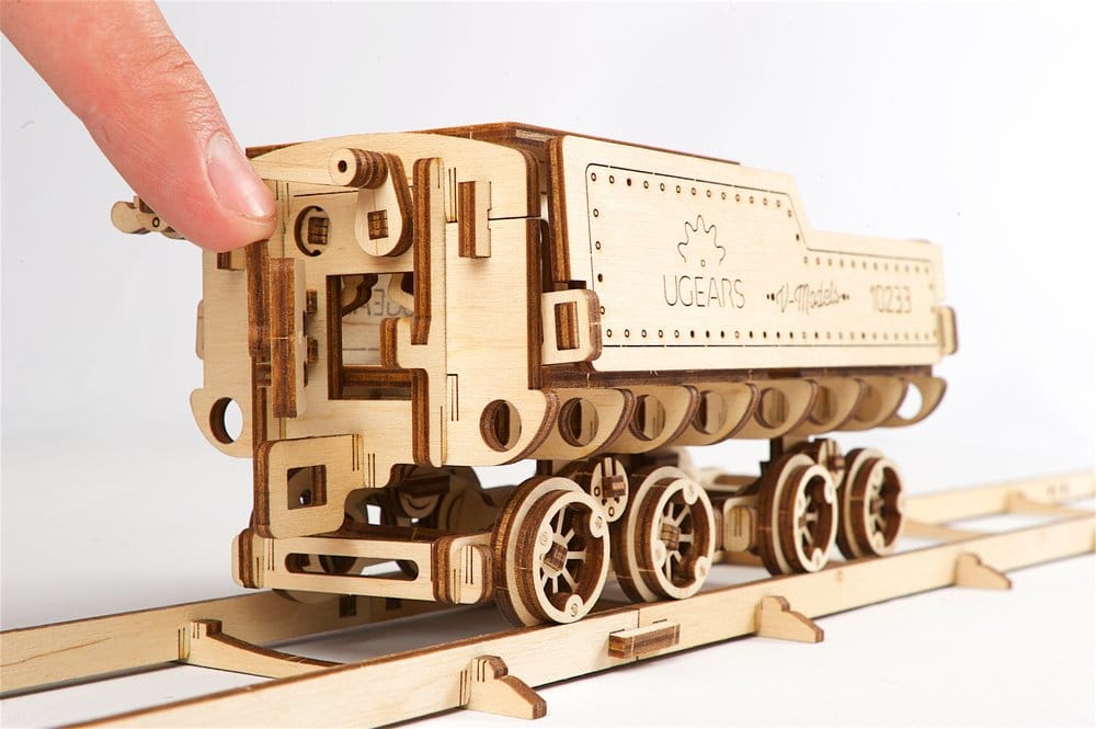 Ugears 3D-Holzpuzzle V-Express Dampflokomotive mit Schlepptender Image 20