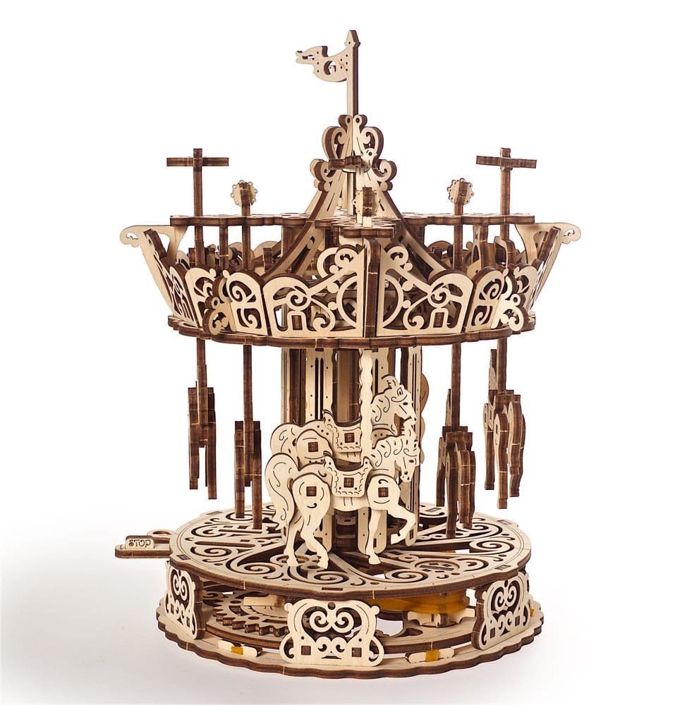 Ugears 3D-Holzpuzzle Karussell Image 1