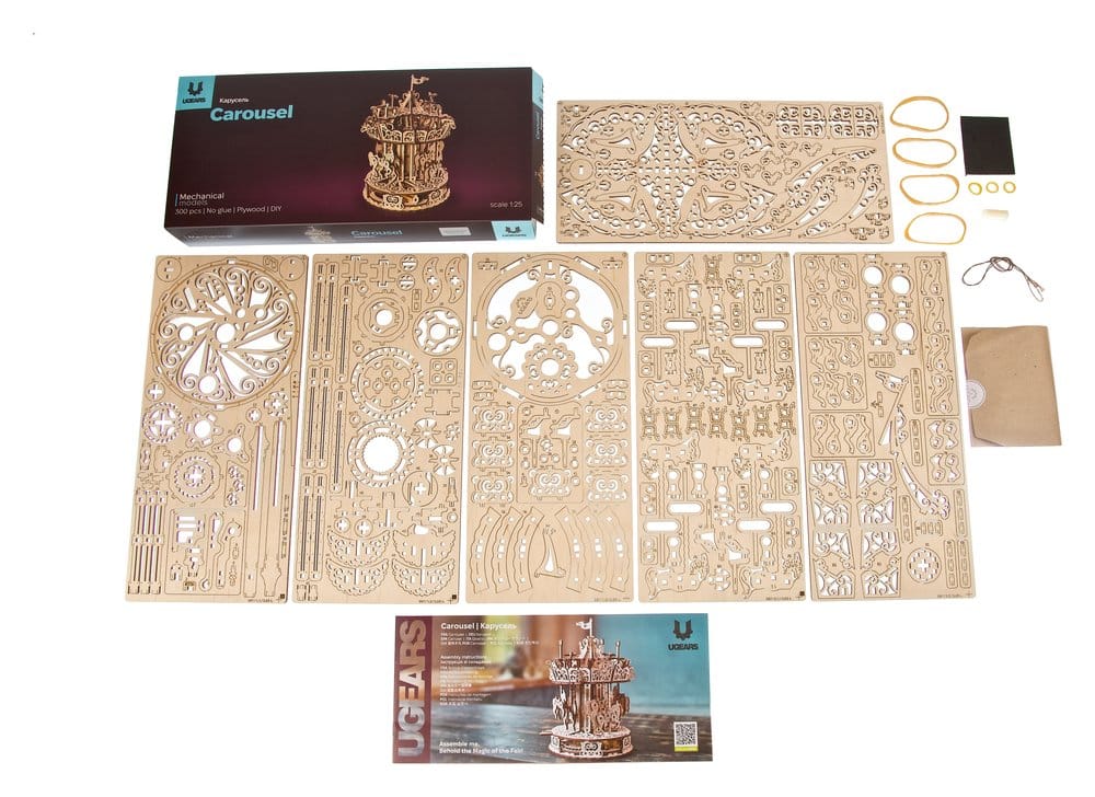 Ugears 3D-Holzpuzzle Karussell Image 4