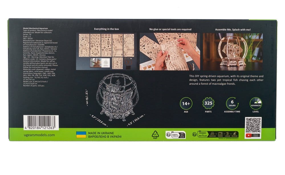 Ugears 3D-Holzpuzzle Mechanisches Aquarium Image 25