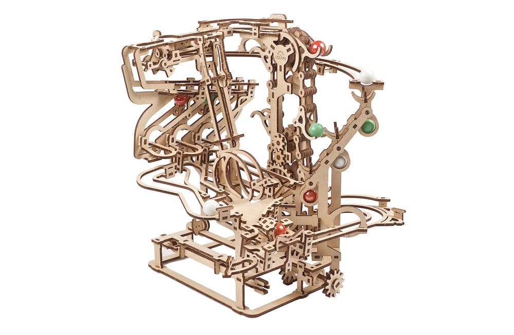 Ugears 3D-Holzpuzzle Murmel-Kettenbahn Image 1