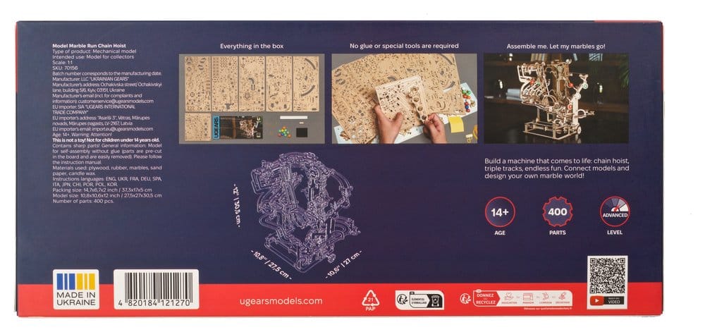 Ugears 3D-Holzpuzzle Murmel-Kettenbahn Image 25