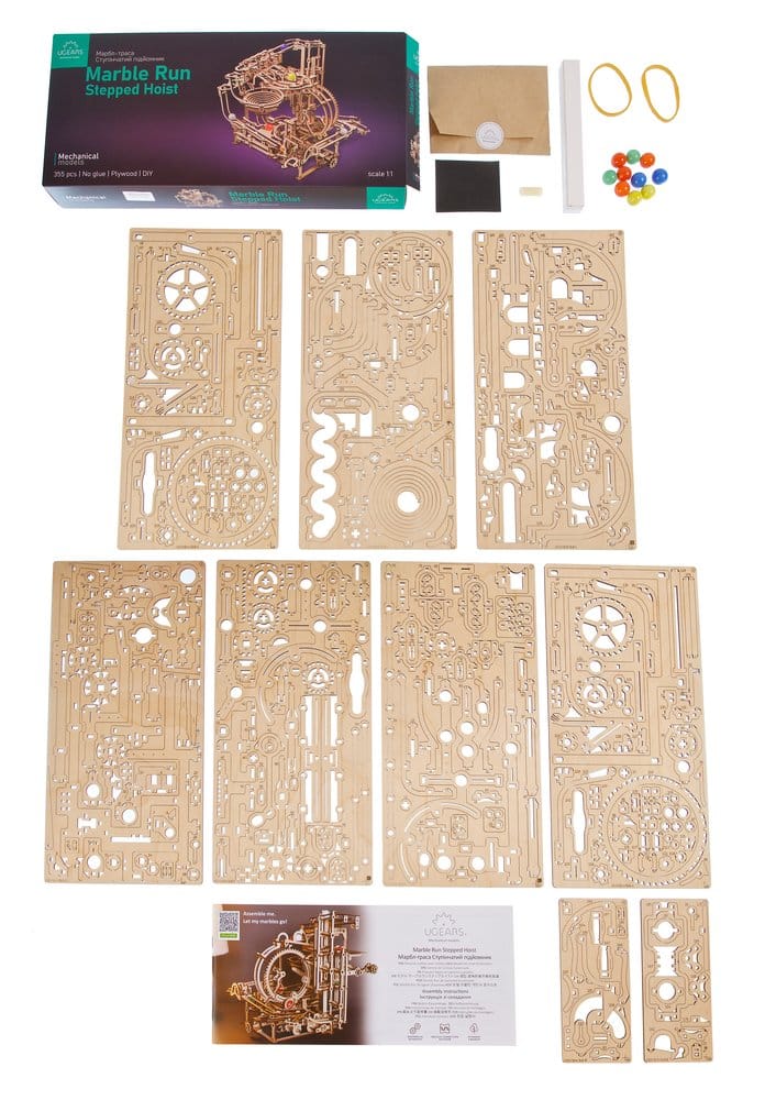 Ugears 3D-Holzpuzzle Murmel-Stufenbahn Image 2