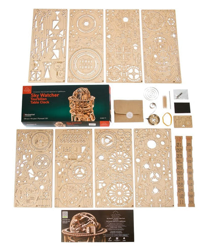 Ugears 3D-Holzpuzzle Tourbillon-Tischuhr Sternengucker Image 2
