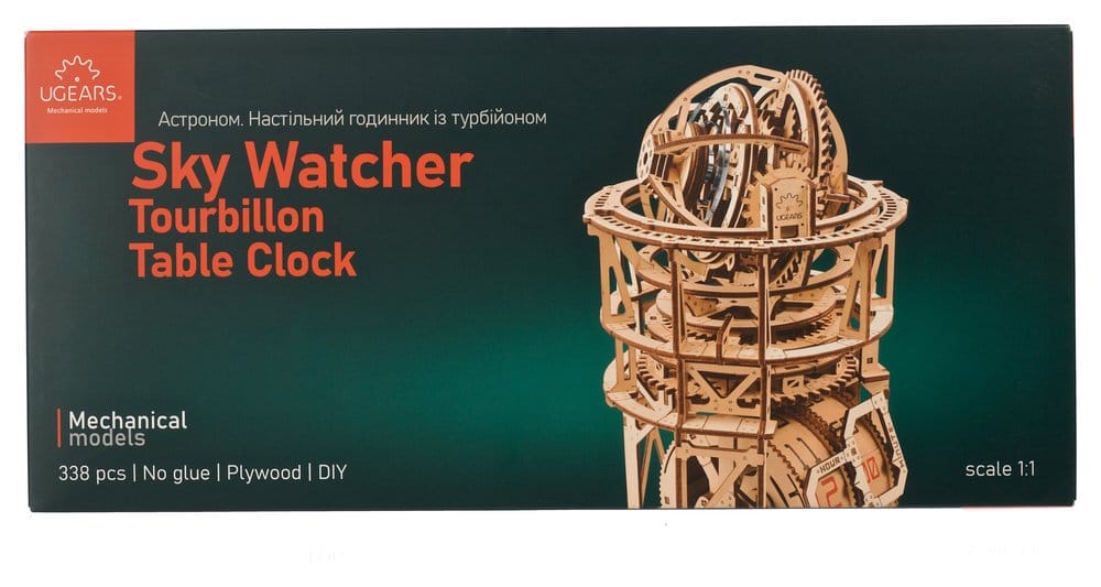 Ugears 3D-Holzpuzzle Tourbillon-Tischuhr Sternengucker Image 25