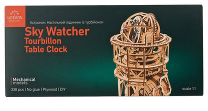 Ugears 3D-Holzpuzzle Tourbillon-Tischuhr Sternengucker Image 25