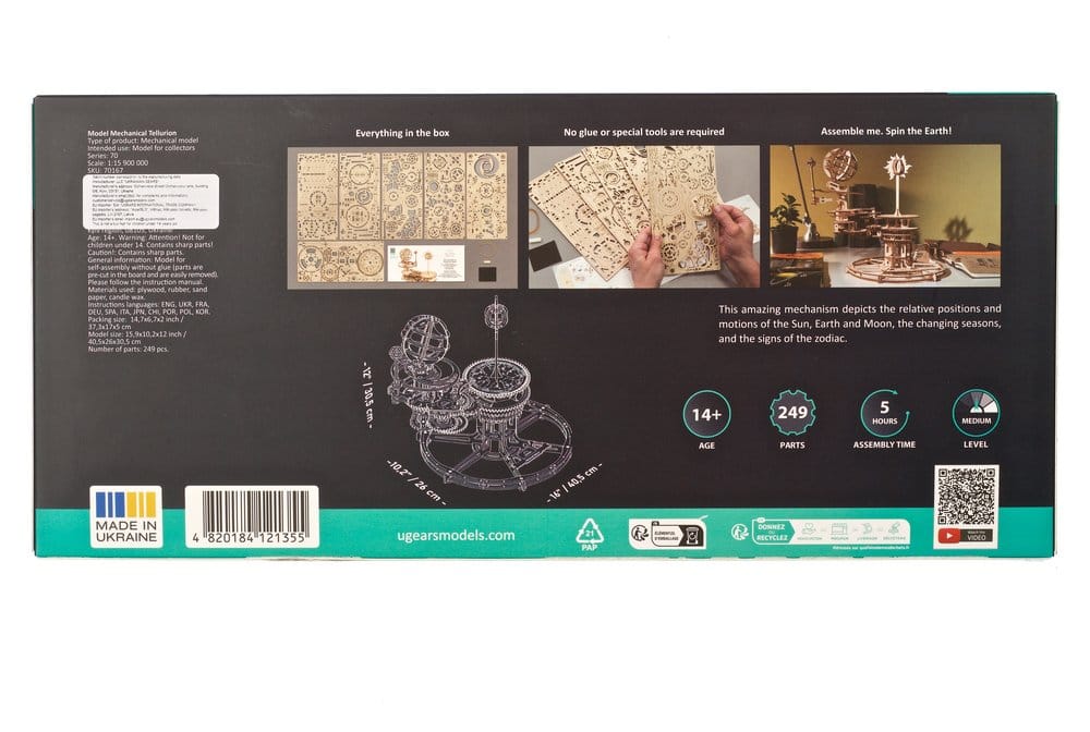 Ugears 3D-Holzpuzzle Mechanisches Tellurium Image 25