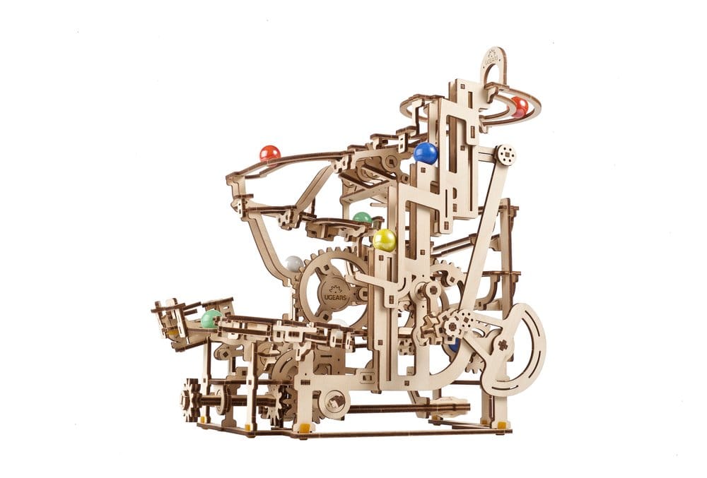 Ugears 3D-Holzpuzzle Murmelbahn mit Stufenwinde Image 6