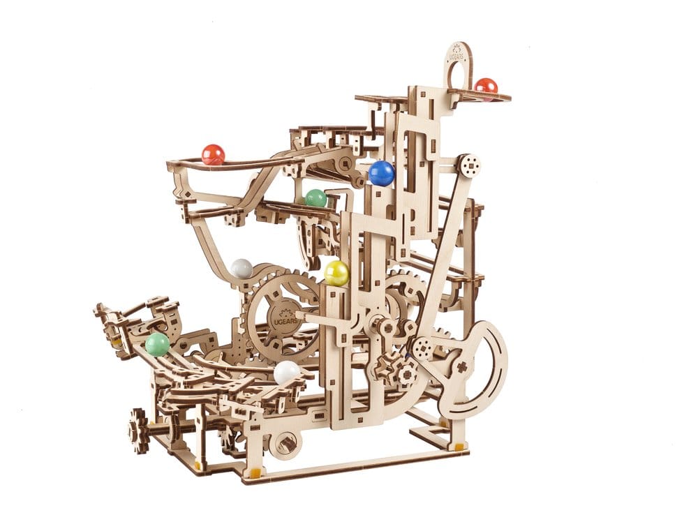 Ugears 3D-Holzpuzzle Murmelbahn mit Stufenwinde Image 7