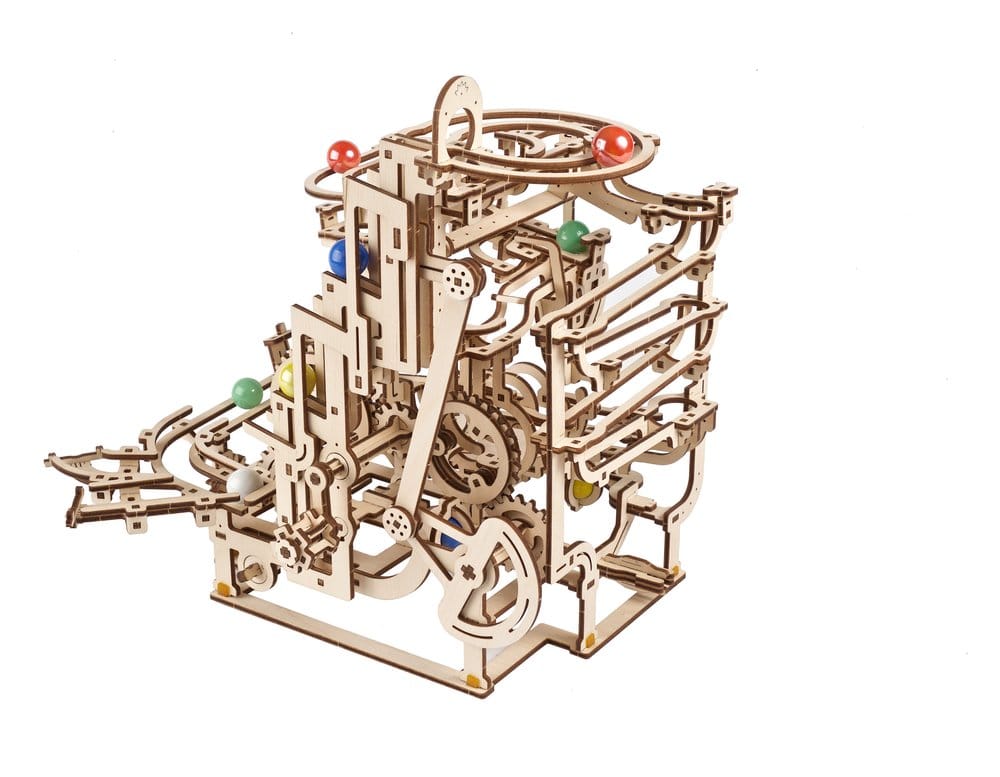 Ugears 3D-Holzpuzzle Murmelbahn mit Stufenwinde Image 14