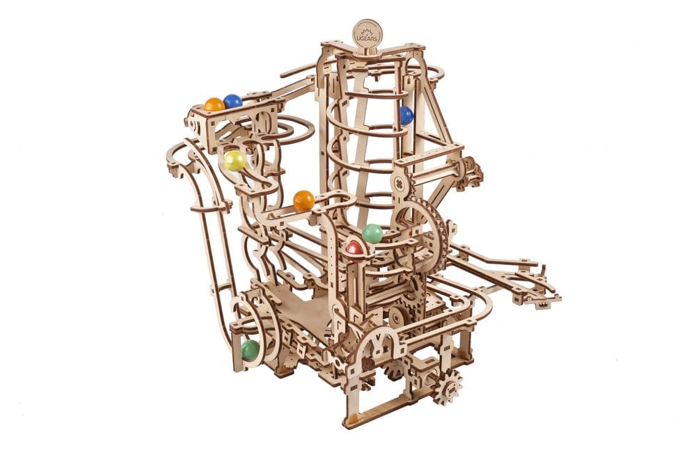 Ugears 3D-Holzpuzzle Murmelbahn mit Spiralaufzug Image 1