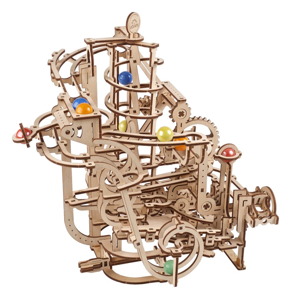 Ugears 3D-Holzpuzzle Murmelbahn mit Spiralaufzug Image 2