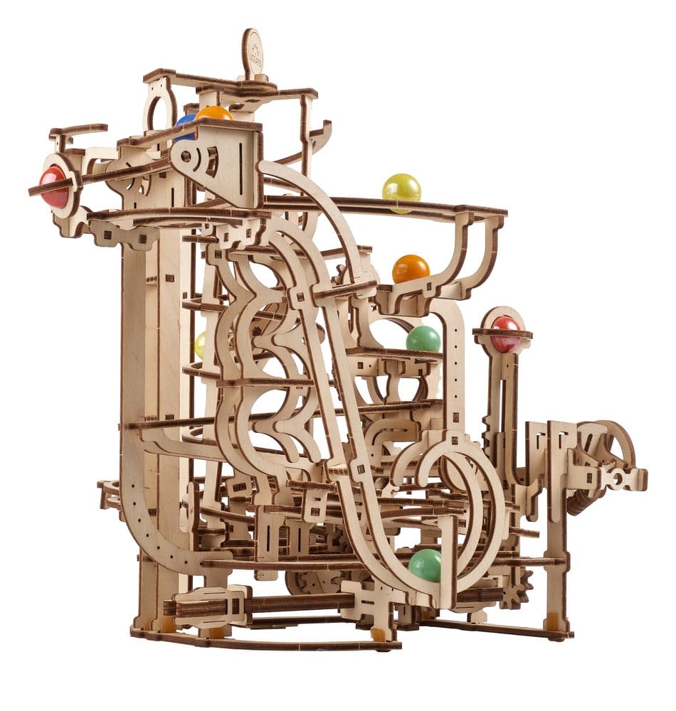 Ugears 3D-Holzpuzzle Murmelbahn mit Spiralaufzug Image 3