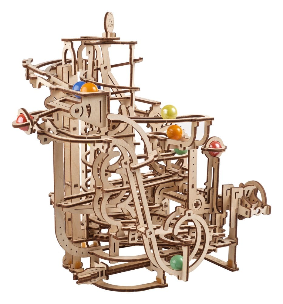 Ugears 3D-Holzpuzzle Murmelbahn mit Spiralaufzug Image 4