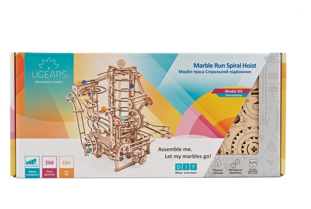 Ugears 3D-Holzpuzzle Murmelbahn mit Spiralaufzug Image 24