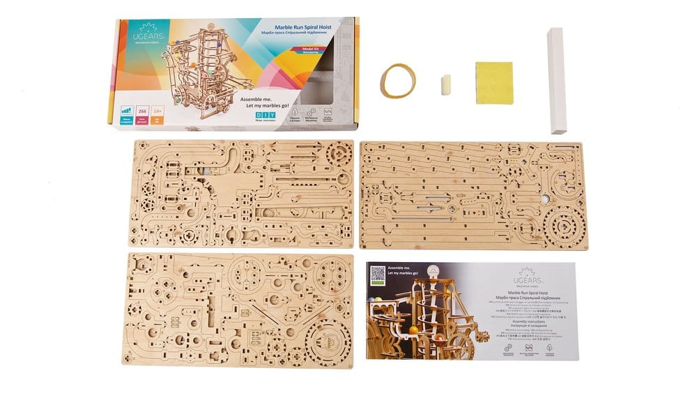Ugears 3D-Holzpuzzle Murmelbahn mit Spiralaufzug Image 26