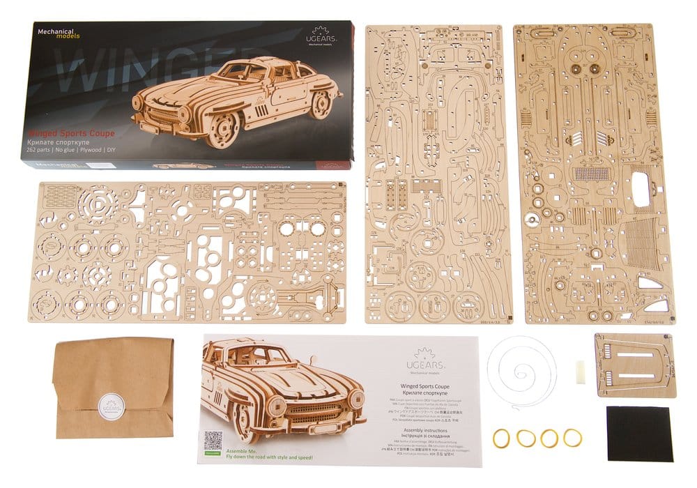 Ugears 3D-Holzpuzzle Flügeltüren-Sportcoupé Image 4
