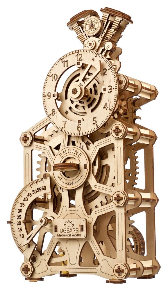 Ugears 3D-Holzpuzzle Motoren-Uhr Image 3