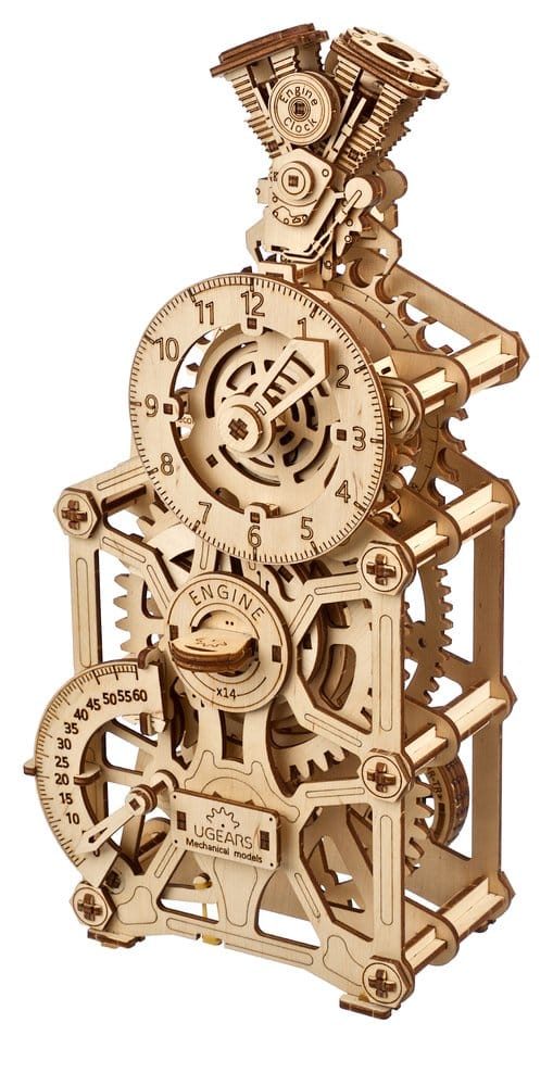 Ugears 3D-Holzpuzzle Motoren-Uhr Image 4