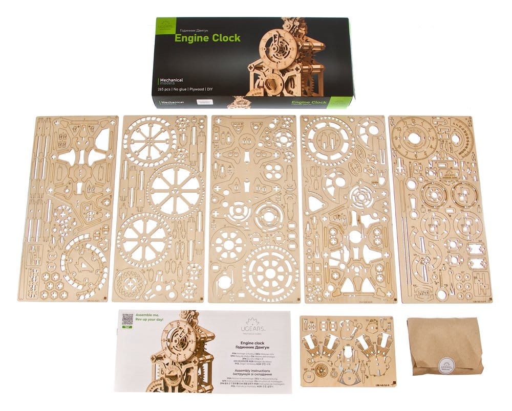 Ugears 3D-Holzpuzzle Motoren-Uhr Image 26