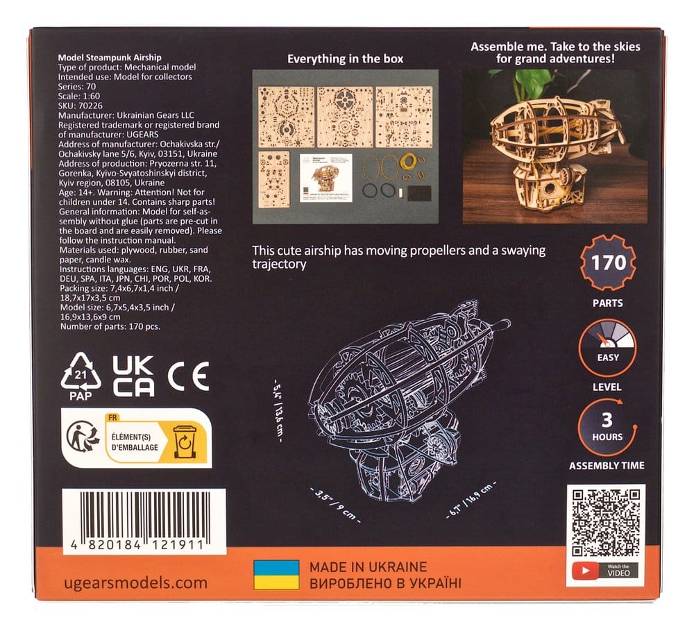 Ugears 3D-Holzpuzzle Steampunk-Luftschiff Image 25