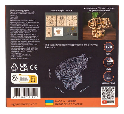 Ugears 3D-Holzpuzzle Steampunk-Luftschiff Image 25